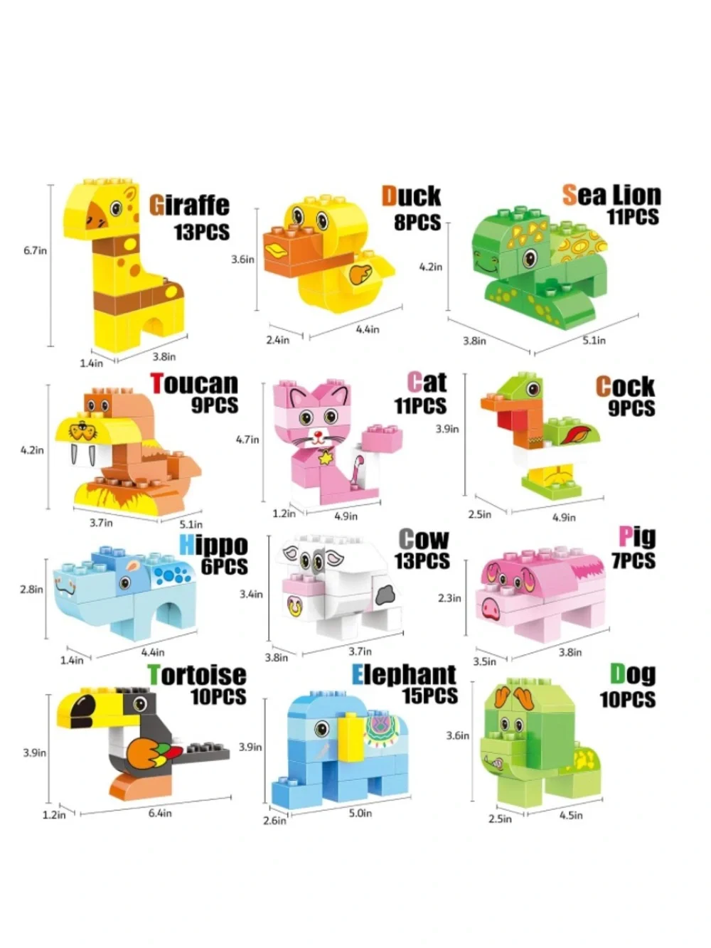 Exercise N Play Animals Building Blocks Gift Set 122 pieces Ages 3+ NEW